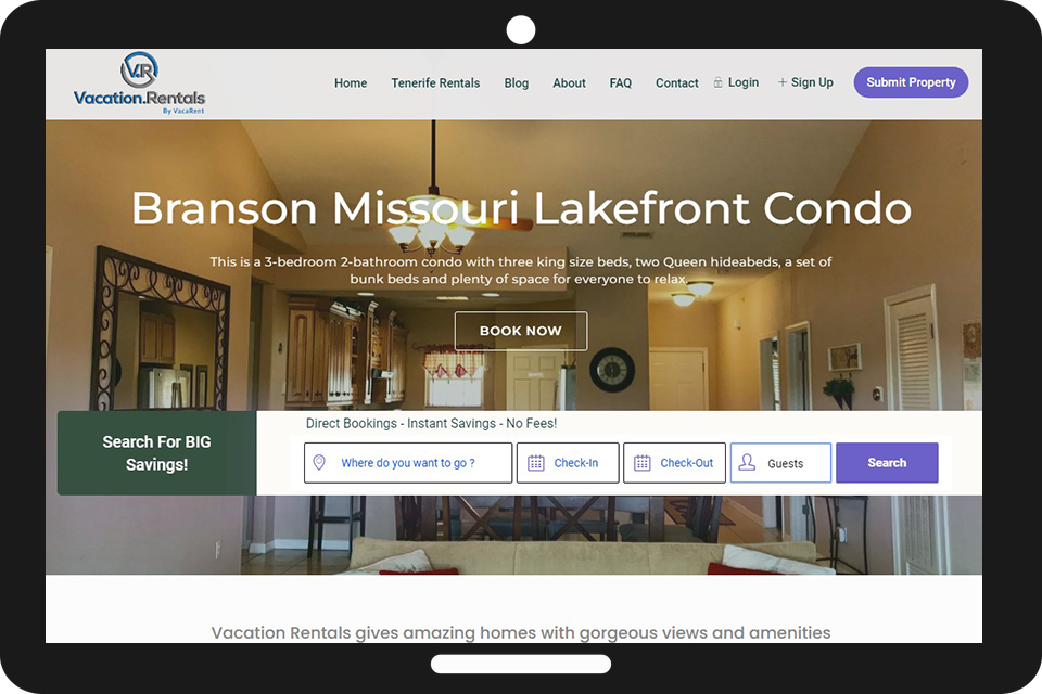 the website for branon missouri lakefront condos